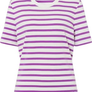 Brax Damen Style CIRA Interlock Light Striped T-Shirt, Purple, 44