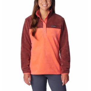 Columbia Benton Springs Half Snap Damen-Pullover, Orange/Blau (Juicy/Spice), M