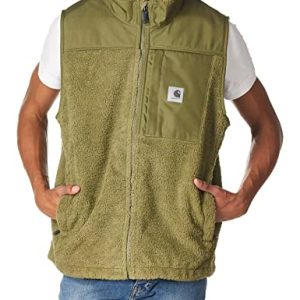 Carhartt Herren Yukon Windfighter Fleece-Weste, Burnt Olive, Large Hoch