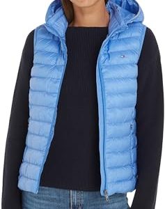 Tommy Hilfiger Damen Weste Padded Global Stripe Steppweste, Blau (Blue Spell), XXL
