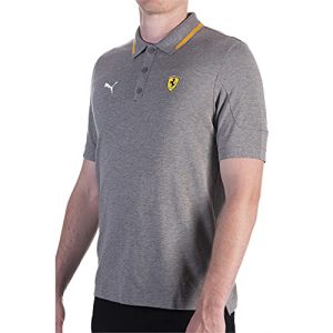 PUMA Herren Ferrari Race Polo Poloshirt, Mittelgrau meliert, Small