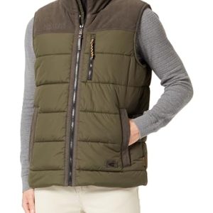 camel active Herren Outdoor Weste mit Stehkragen und Cordbesatz Dunkel Khaki menswear-56