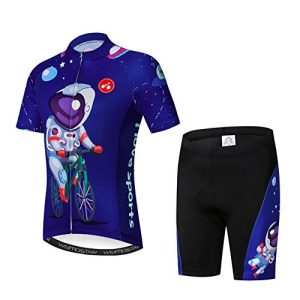 Radtrikot Shorts Set gepolstert Kinder Fahrrad Top Anzug Kinder Fahrrad MTB Shirt Boy Girl Mountain Road Kleidung Short Racing Reitstrumpfhose Grau L