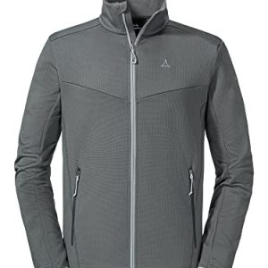 Schöffel Herren Fleece Jacket Bleckwand M, atmungsaktive Fleecejacke, wärmende Freizeitjacke mit Stehkragen, asphalt, 52