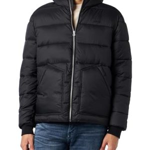 Schott NYC Herren Hawkrs Daunenjacke, Schwarz/Schwarz, XL