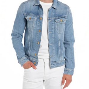 Replay Herren Jeansjacke aus Comfort Denim, Light Blue 010 (Blau), XXL
