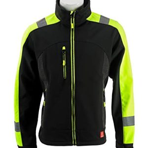 K&G Softshelljacke Urgent GL836444 Schwarz mit gelb Arbeitsjacke Softshell Jacke Berufsjacke Warnjacke Schutzjacke Herrenjacke (3XL)