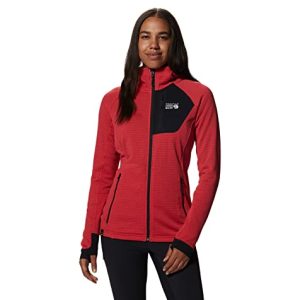 Mountain Hardwear Damen Polartec Power Grid Full Zip Hoody Thermojacke, Alert Heather, Small
