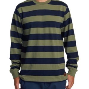 RVCA Herren Shifted Langarm Tee, Kettenhemd Streifen (Indigo), XL