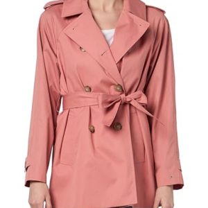 Tommy Hilfiger Damen Mantel Cotton Short Trench Trenchcoat, Rosa (Teaberry Blossom), 40