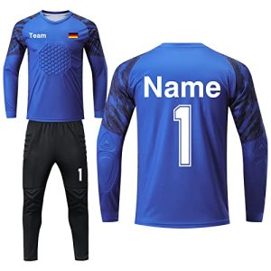 LAIFU Benutzerdefiniert Torwarttrikot Set für Herren Kinder Torwart Trikot mit Nummer Name Team Logo Torwarttrikot Personalisieren