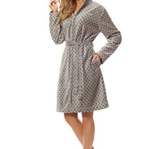 L&L-ZPPR 7119 Frottier Damen Soft Langarm Bademantel Reißverschluss Hausmantel Bademantel mit Kapuze für Damen Bademantel mit Reissverschluss Damen Kurz Sommer Morgenmantel(Graphite Schwarz, XX-Large)