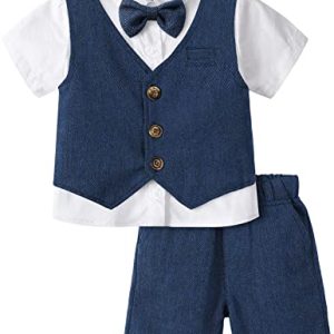 mintgreen Baby Anzug Junge, Hochzeit Tauf Kurzarm Kleidung, Marine, 18-24 Monate, 90