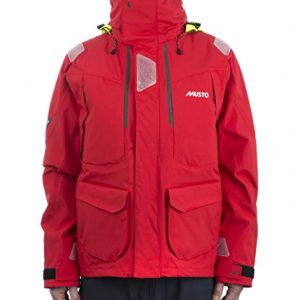 Musto Herren BR2 Yacht Segeln und Bootfahren Offshore Coat Jacket True Red - Atmungsaktiv Wasserdicht Sprayproof