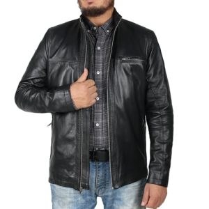 Laverapelle Herren Jacke aus echtem Lammfell (schwarz, klassische Jacke) - 1501135, 01d- Schwarz – mit Fiberfill-Futter, XL