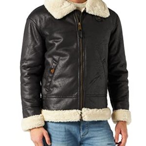 Alpha Industries Herren B3 FL Lederjacke, Black, XXL