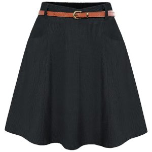 Belle Poque 1950s Vintage Rock für Frauen Hohe Taille A-Linie Flowy Rock Elegant Retro Faltenrock Schwarz BP0828-01 M