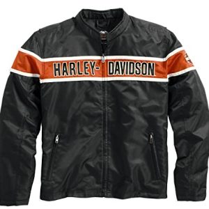 HARLEY-DAVIDSON Herren Jacke Generations Casual Outdoor Freizeitjacke Funktionsjacke für Männer Schwarz Orange, 2XL