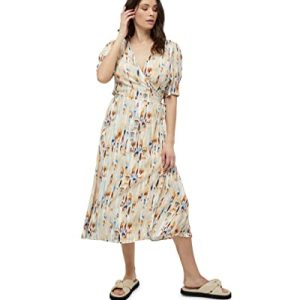 Peppercorn Damen Mahagoni Mittellanges Kleid, 2105P Feather Gray Print, XXL