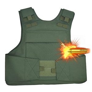 Schusssichere Weste Militär Schutzweste Schusssicher Taktische Ballistische KöRperpanzer Polizei Weste, Bundeswehr Kleidung Mit Tasche, Einstellbar Sicherheitswesten, Abnehmbares Design