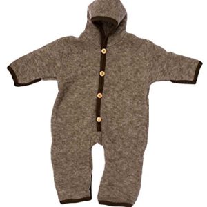 Cosilana, NEU Baby Fleece Overall mit Umschlag, 60% Schurwolle (kbT), 40% Baumwolle (KBA) (74/80, Braun-Melange)