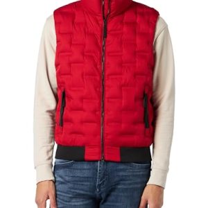 Replay Herren Weste Steppweste, Ruby Red 055 (Rot), L