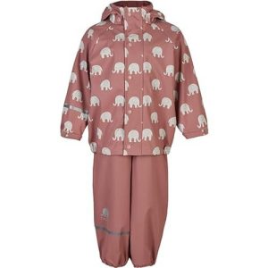 CeLaVi Unisex Kids Rainwear Set Elephant AOP-PU Regenset, Burlwood, 90