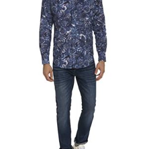 Robert Graham Herren Rambling Langarm Gewebtes Hemd, Marineblau, XL