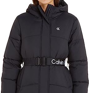 Calvin Klein Jeans Damen Logo Belt Short Puffer J20J221896 Gepolsterte Jacken, Schwarz (Ck Black), XL