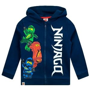 LEGO Ninjago Kapuzenpullover | Ninjago Kleidung für Jungen | Ninja Kinder Hoodie | Blau | 116