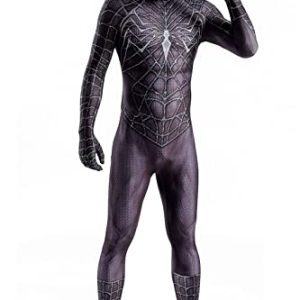 MODBE Black Spider Venom Cosplay Kostüme Halloween Maskerade Overall Weihnachten Performance Requisiten Onesies Anzug Kostüm Rollenspiel Outfit (Color : A-Venom, Size : Adult/175cm)