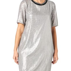 comma Chiffonkleid mit Pailletten