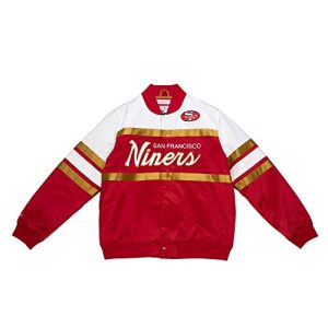 Mitchell & Ness NFL Special Script Heavyweight Satin Jacket - San Francisco 49ers, L