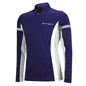Airtracks Herren Thermo Laufshirt Langarm Winter Sweatshirt Fleece Funktionsshirt Sport Langarmshirt - blau - L - Herren
