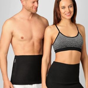 BeFit24 - Nierenwärmer für Herren und Damen (Schwarze Edition) - Nierengurt als Schutz vor Fahrtwind - Rückenwärmer mit Massage-Effekt und wohlige Wärme für den Rücken - Größe 1