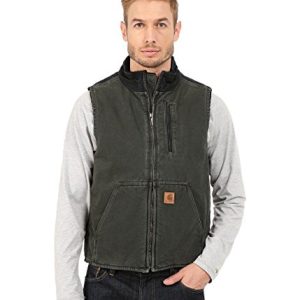 Carhartt Men's Mock Neck Vest Sherpa Lining,Moss/Black,X-Large