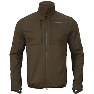 Härkila Mountain Hunter Pro WSP Fleecejacke Herren Braun - Jagdjacke mit WINDSTOPPER® Membran - Winddichte langarm Jacke für Jäger mit hohem Kragen dehnbar, Größe:L