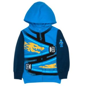 LEGO Ninjago Kinder Hoodies Kinder Sweatshirt mit Reißverschluss, Blau / Patchwork, 5-6