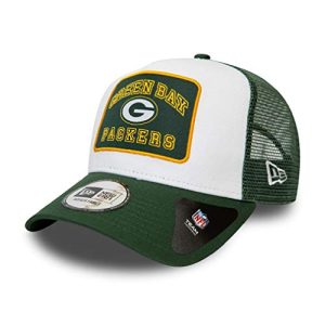 New Era Green Bay Packers NFL Cap Verstellbar Trucker Kappe American Football Weiss - One-Size