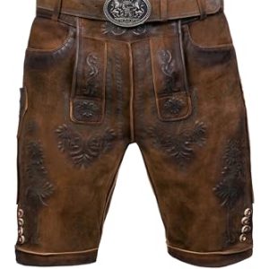 Edelnice Trachtenmode Bayerische Traditionelle Krachlederne Kurze Lederhose Jan Gr. 44-64 (48)