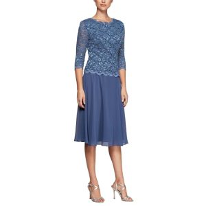 Alex Damen Tee-Länge Pailletten Mock (Petite und Regular) Kleid fr besondere Anlsse, Wedgewood, 42 Zierlich