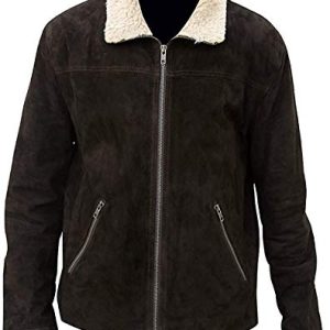 Aksah Fashion Andrew Lincoln Walking Dead Rick Grimes Wildlederjacke für Herren, braun, M