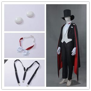 MANMICOS US-Größe Anime Sailor Chiba Mamoru Cosplay Kostüme Masked Man Smoking Hut Erwachsene Anzug, Schwarz , M