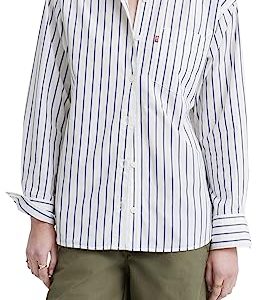 Levi's Damen Nola Oversized Shirt Hemd,Jenny Stripe Crown Blue,XS