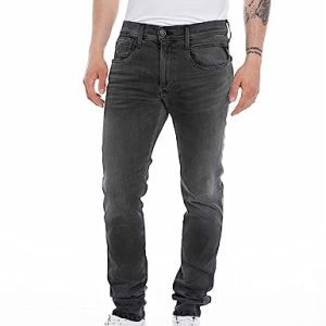 Replay Herren Jeans Anbass Slim-Fit Hyperflex mit Stretch, Grau (Dark Grey 097), 36W / 32L