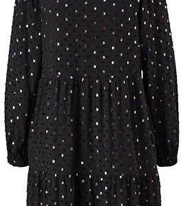 comma Volant-Kleid mit Allover Print