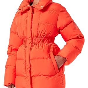 Pinko Damen Causale Canvas Mantel Technische Daunenjacke, AA1_Arancione SURIMI, 46