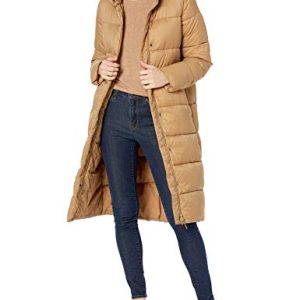 Amazon Essentials Damen Leichter, wasserabweisender, Cocoon-Puffermantel in längerer Länge, Kamelbraun, S