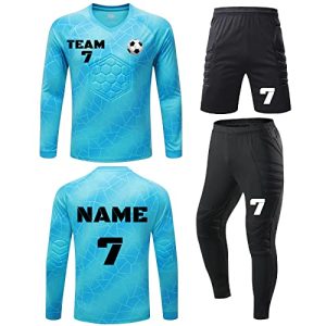 Benutzerdefiniert Torwarttrikot Set Kinder Fußball Torwartset Uniform Beliebiger Name Nummer Team Logo Trikot Personalisiert Fußballtrikot Geschenk