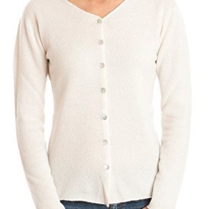 Dalle Piane Cashmere - Cardigan 100% Kaschmir, Made in Italy - Damen; Farbe: Creme, Größe: S